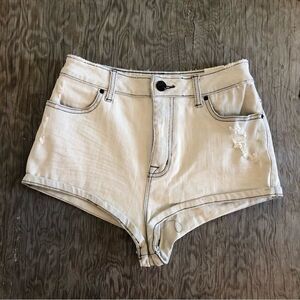 Uo BDG /‎ NWT / Super High Rise Short Short Denim Jean Light Grey Wash/ Sz 28